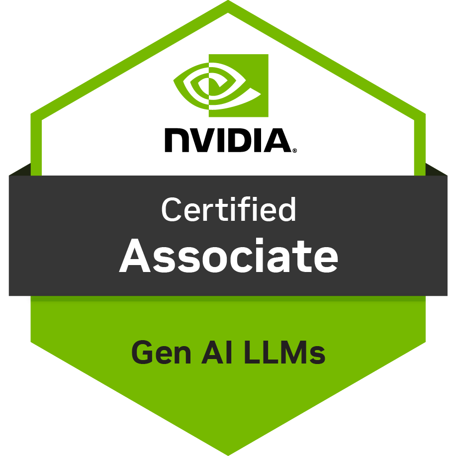 NVIDIA Certified Associate: Generative AI & LLMs certificate